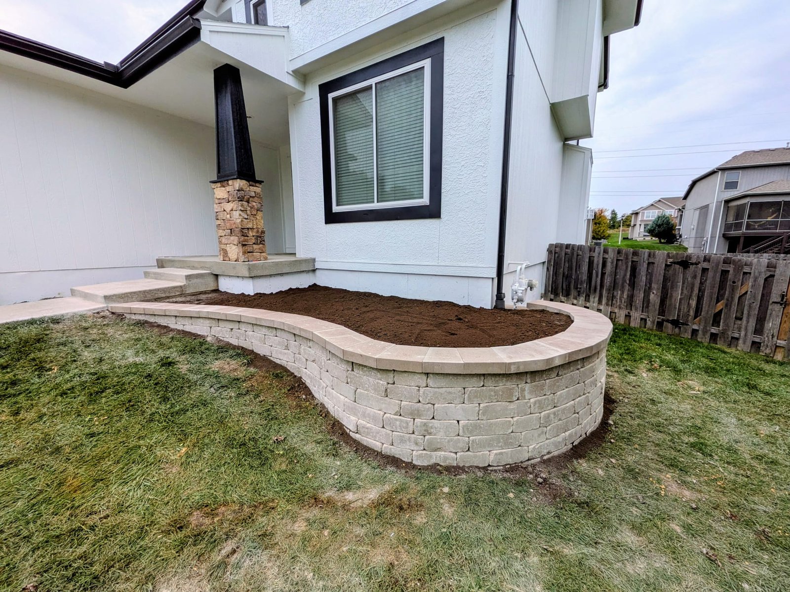 Industrial style gabion wall
