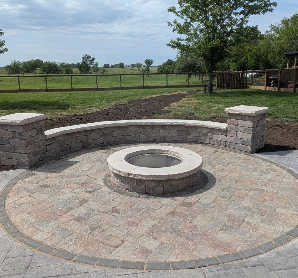 Rustic style outdoor fireplace