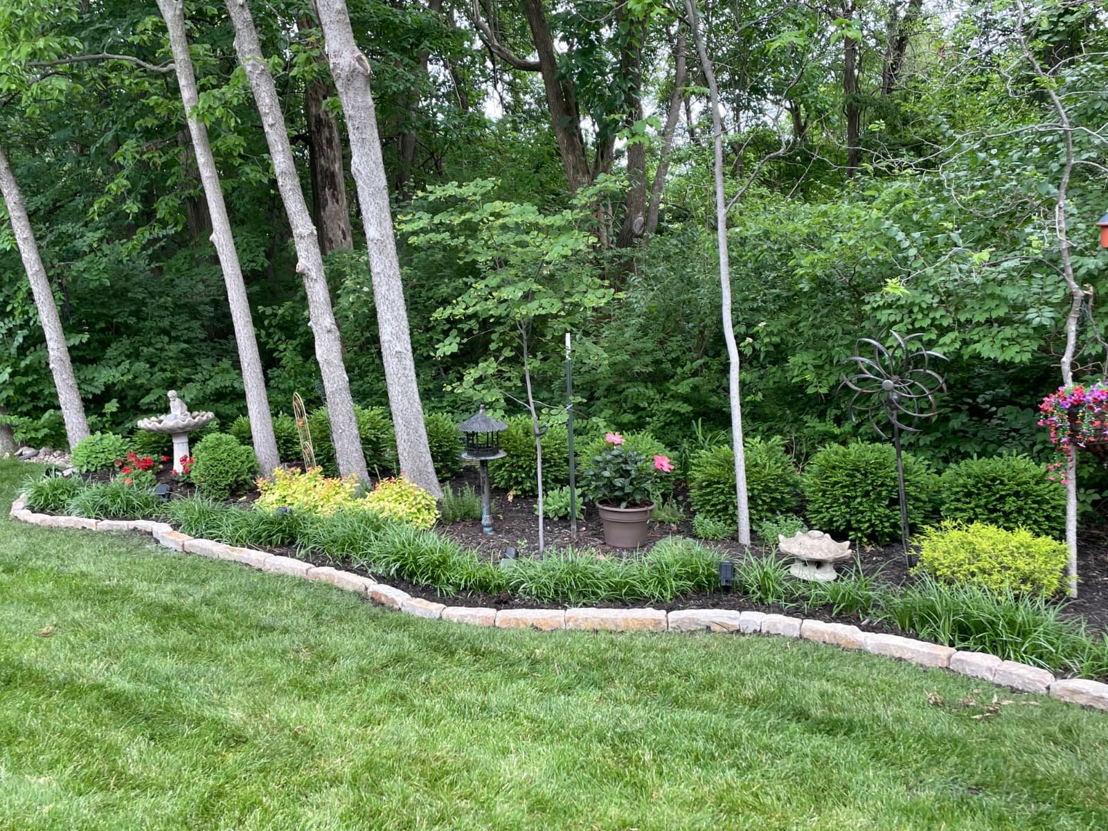 Colorful perennial flower beds